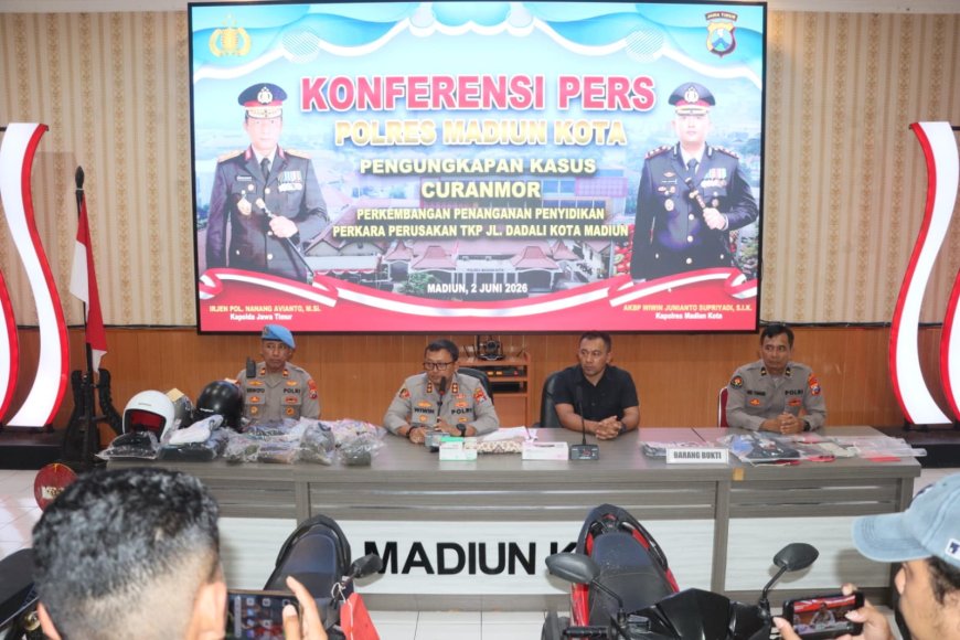 Polres Madiun Kota Ungkap 3 Kasus Curanmor 4 Orang Residivis Diamankan